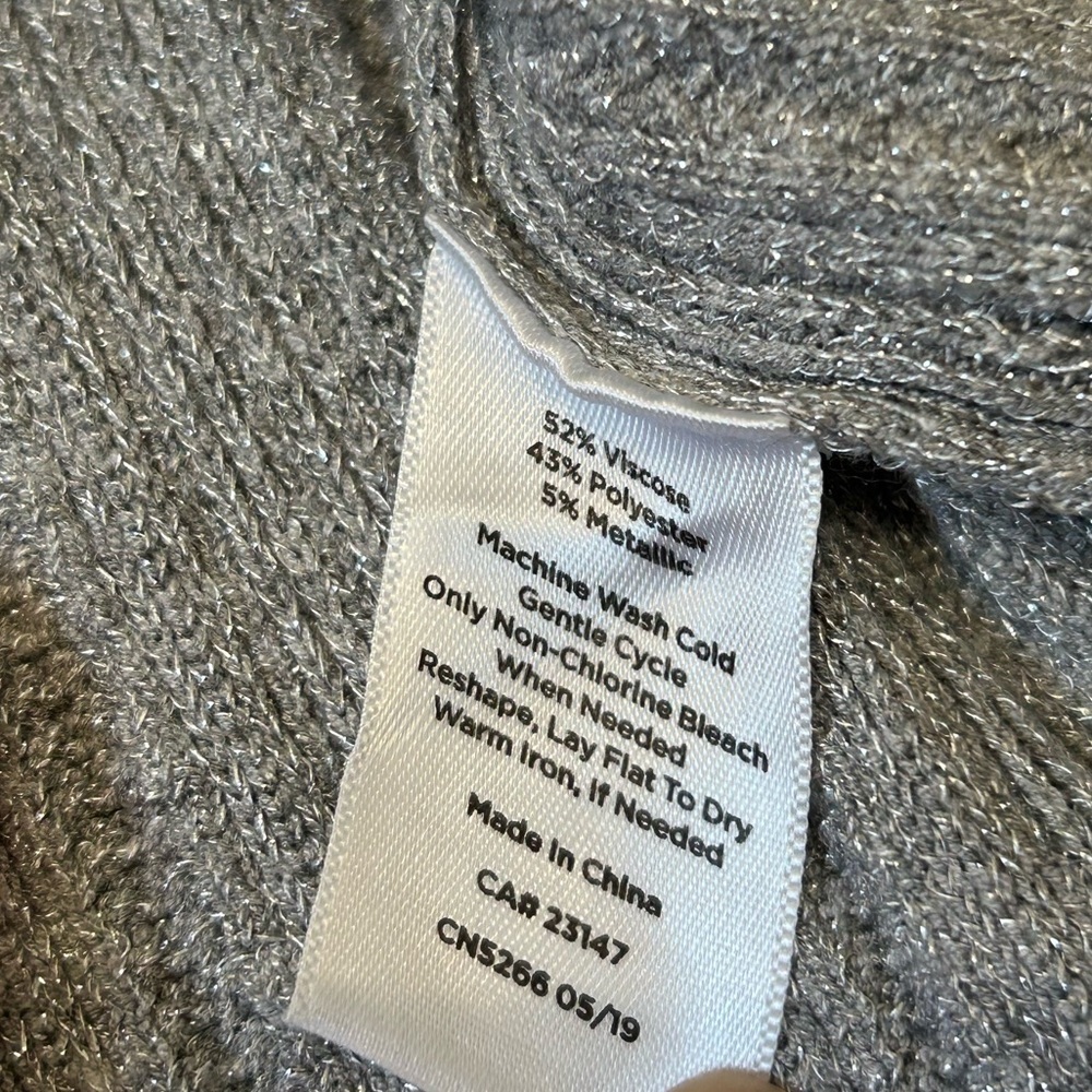 Talbots Silver Gray Ribbed Knit Shell Top | Size L - Picture 6 of 9